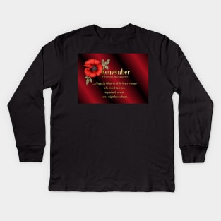 Remember Veterans Poppy Kids Long Sleeve T-Shirt